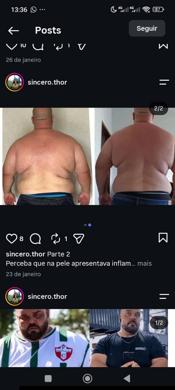 Comparação de evolução compartilhada pela TeamThor