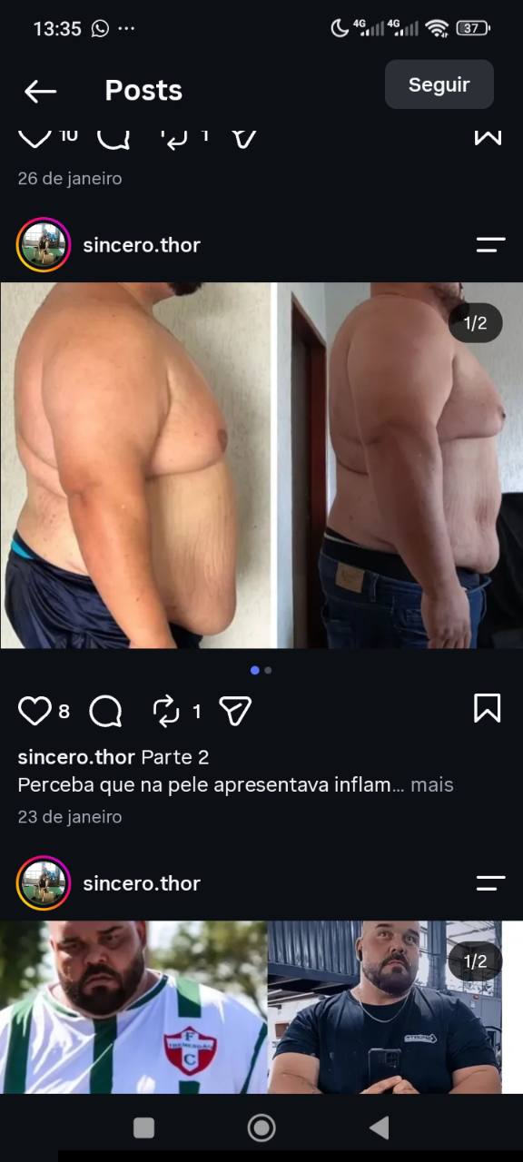 Comparação de evolução compartilhada pela TeamThor